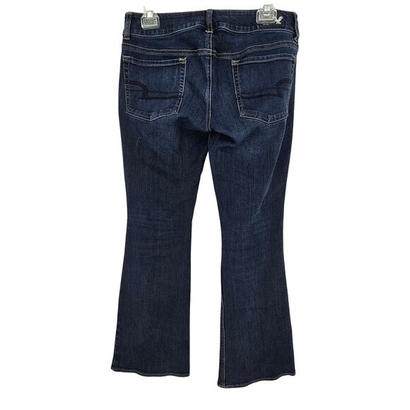 American Eagle Artist Jeans 8 Super Stretch Dark Wash Whisker Casual Preppy - Picture 3 of 11